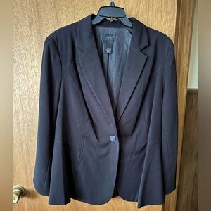 Investments II Womens Plus Size 24W Black Lined Blazer Jacket 1 Button